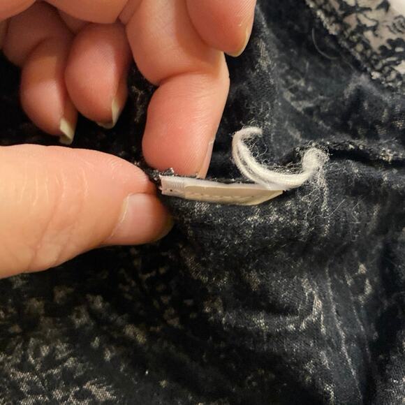 Boho Paisley Tunic Top Black Cream Lucky Brand 2X - Picture 4 of 5